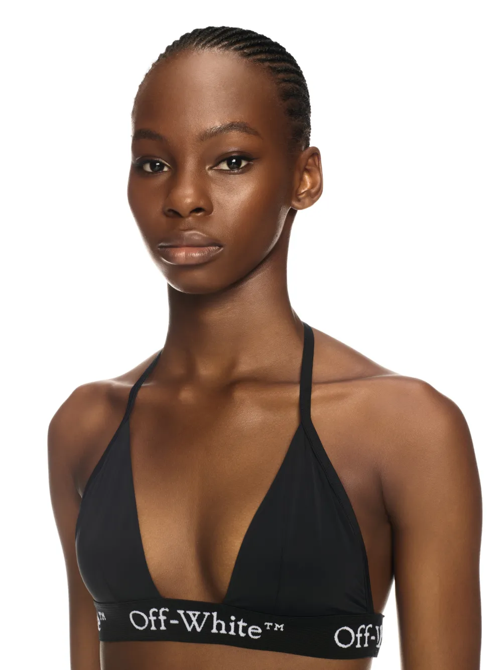 SCHWARZER BIKINI MIT LOGO-BAND
