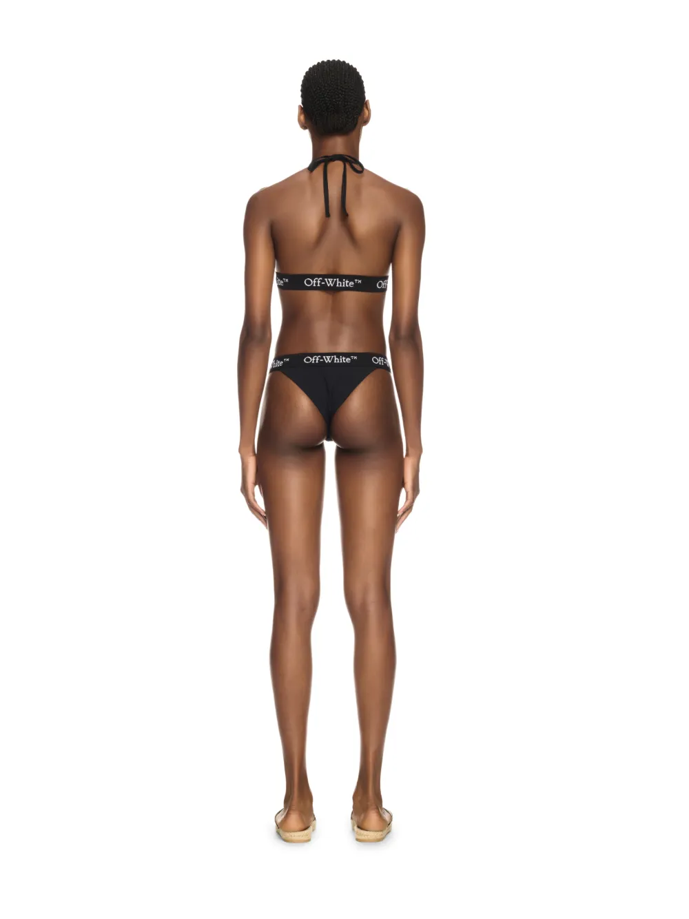 SCHWARZER BIKINI MIT LOGO-BAND