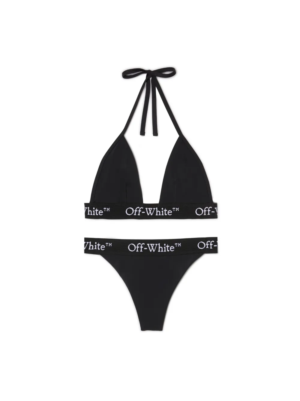 SCHWARZER BIKINI MIT LOGO-BAND
