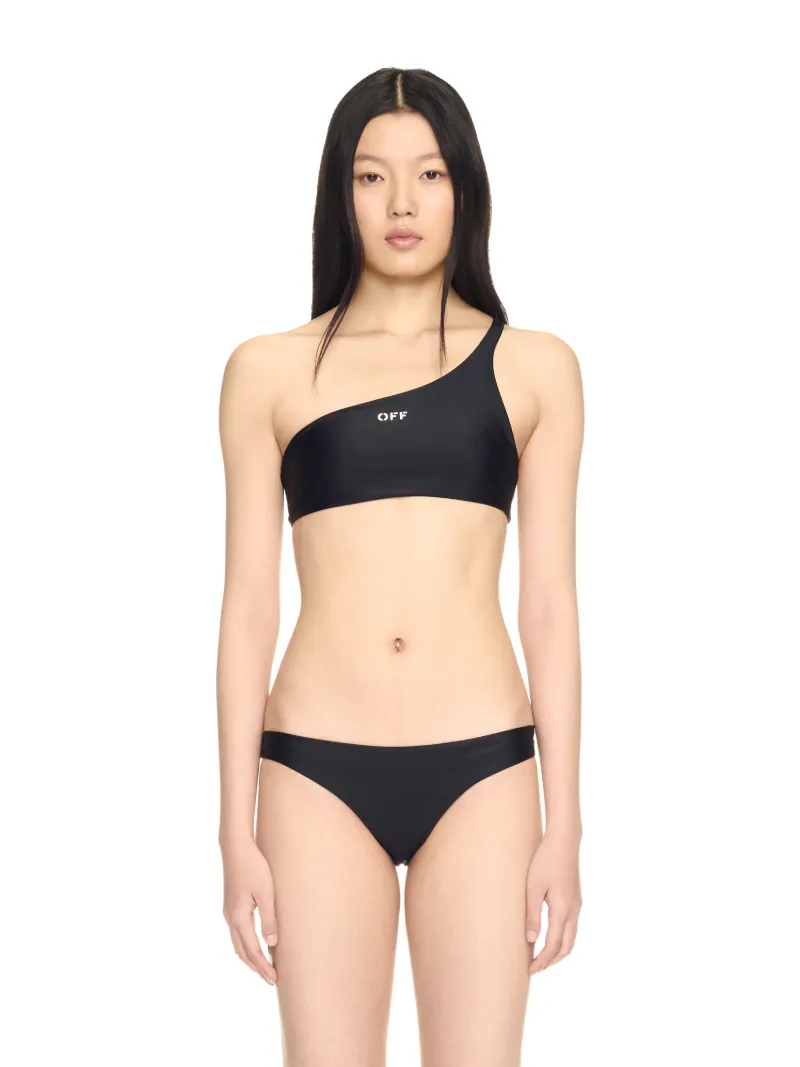 SCHWARZER ONE-SHOULDER BIKINI