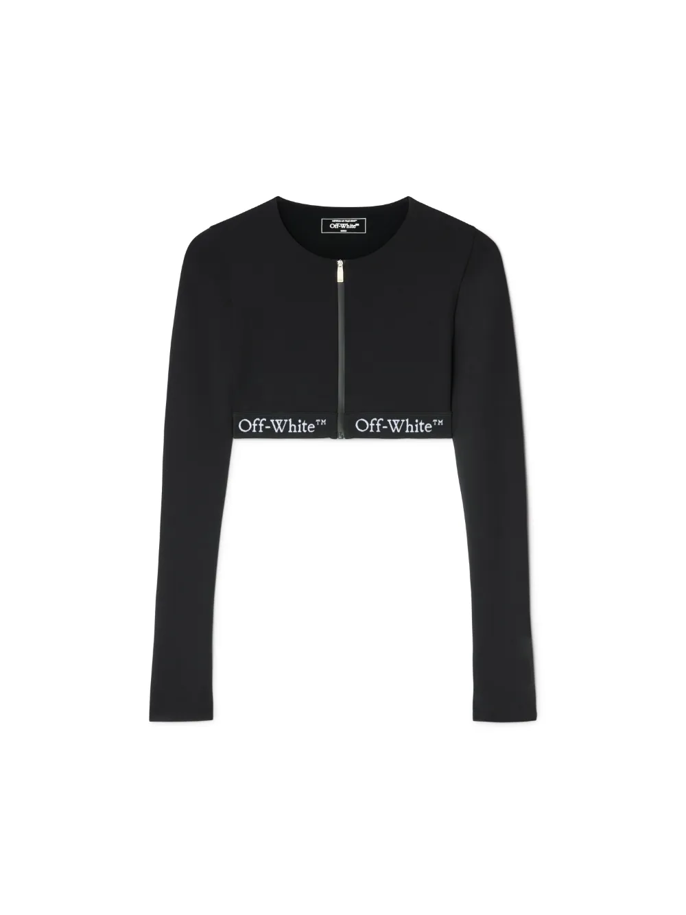SCHWARZES CROP TOP MIT LOGOBAND
