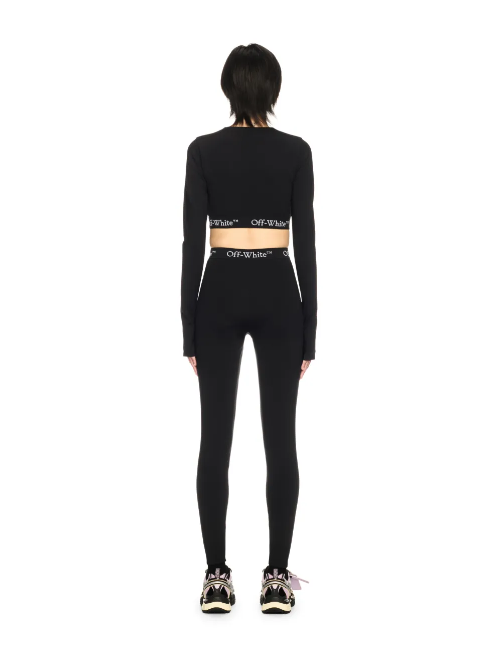 SCHWARZES CROP TOP MIT LOGOBAND