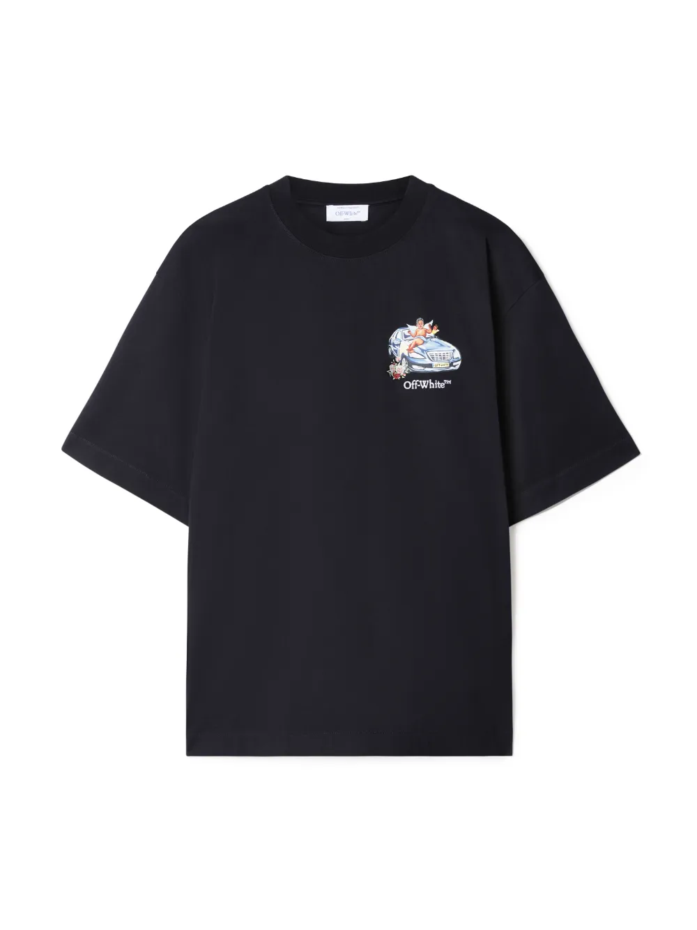 Schwarzes T-Shirt mit Fresken-Pfeil-Motiv