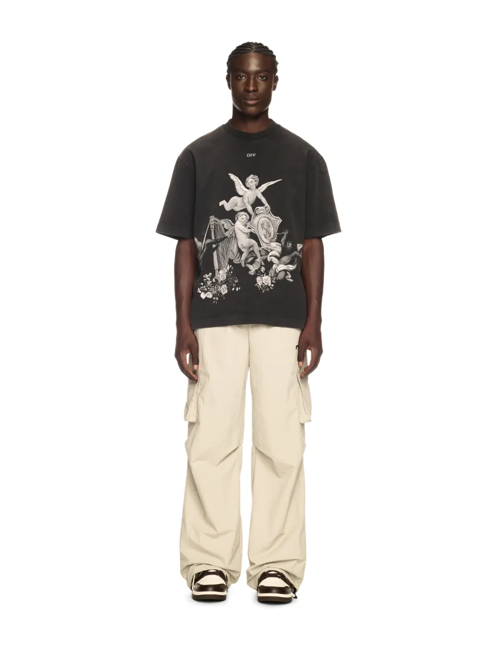 SCHWARZES VINTAGE PUTTI T-SHIRT