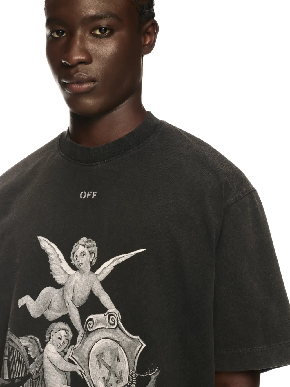 SCHWARZES VINTAGE PUTTI T-SHIRT