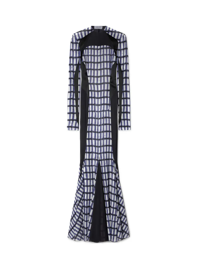 Shibori Geo Cycl Langes Kleid
