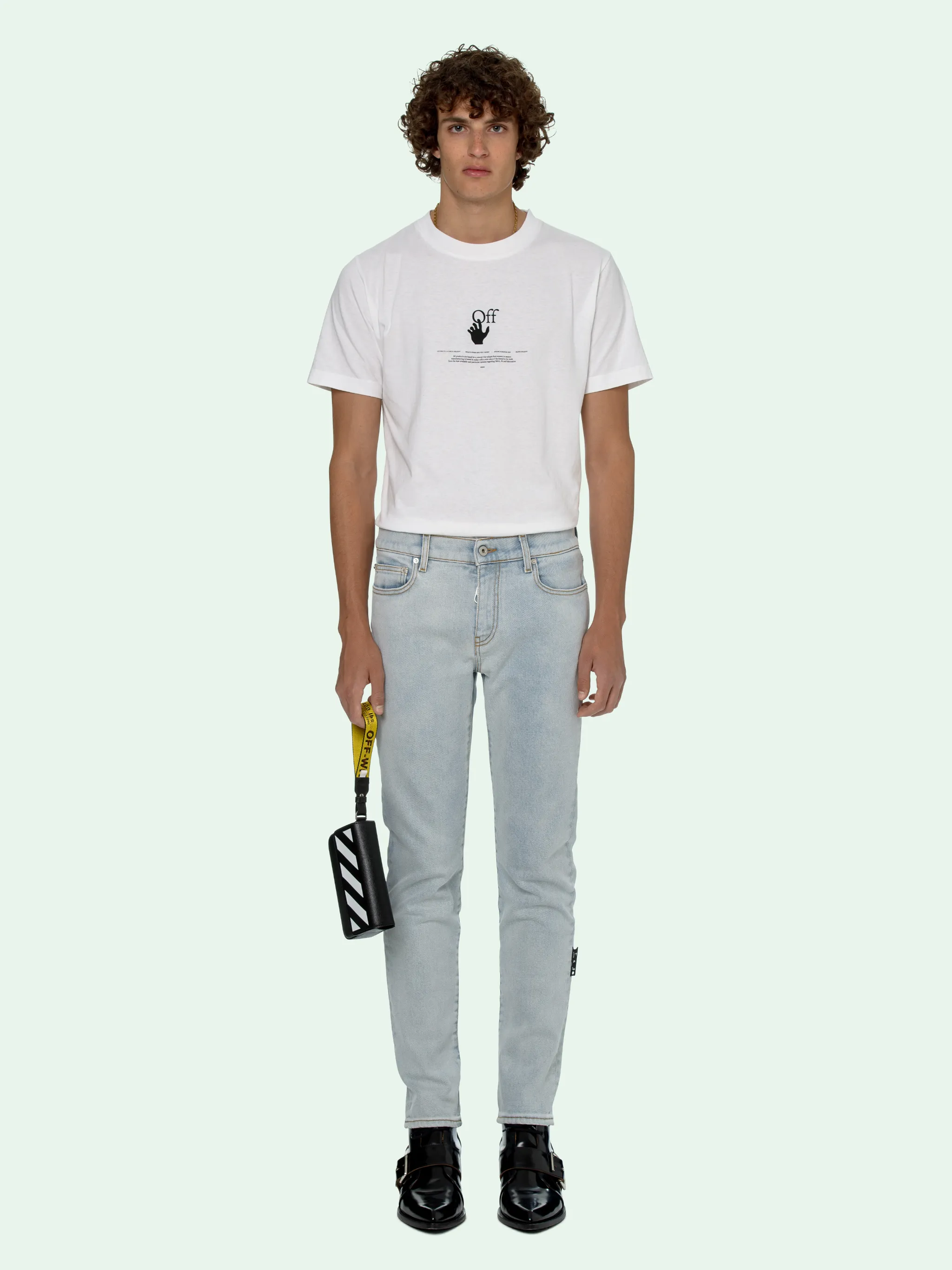 off white slim fit jeans
