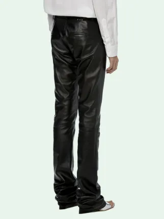 SKINNY FLARED LEATHER PANTS in black | Off-White™ Official LB