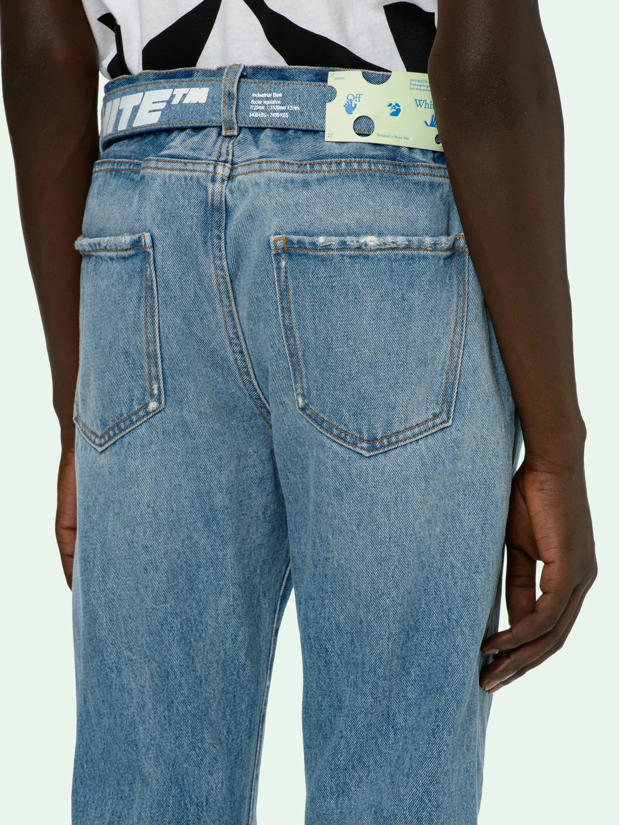 off white slim fit jeans