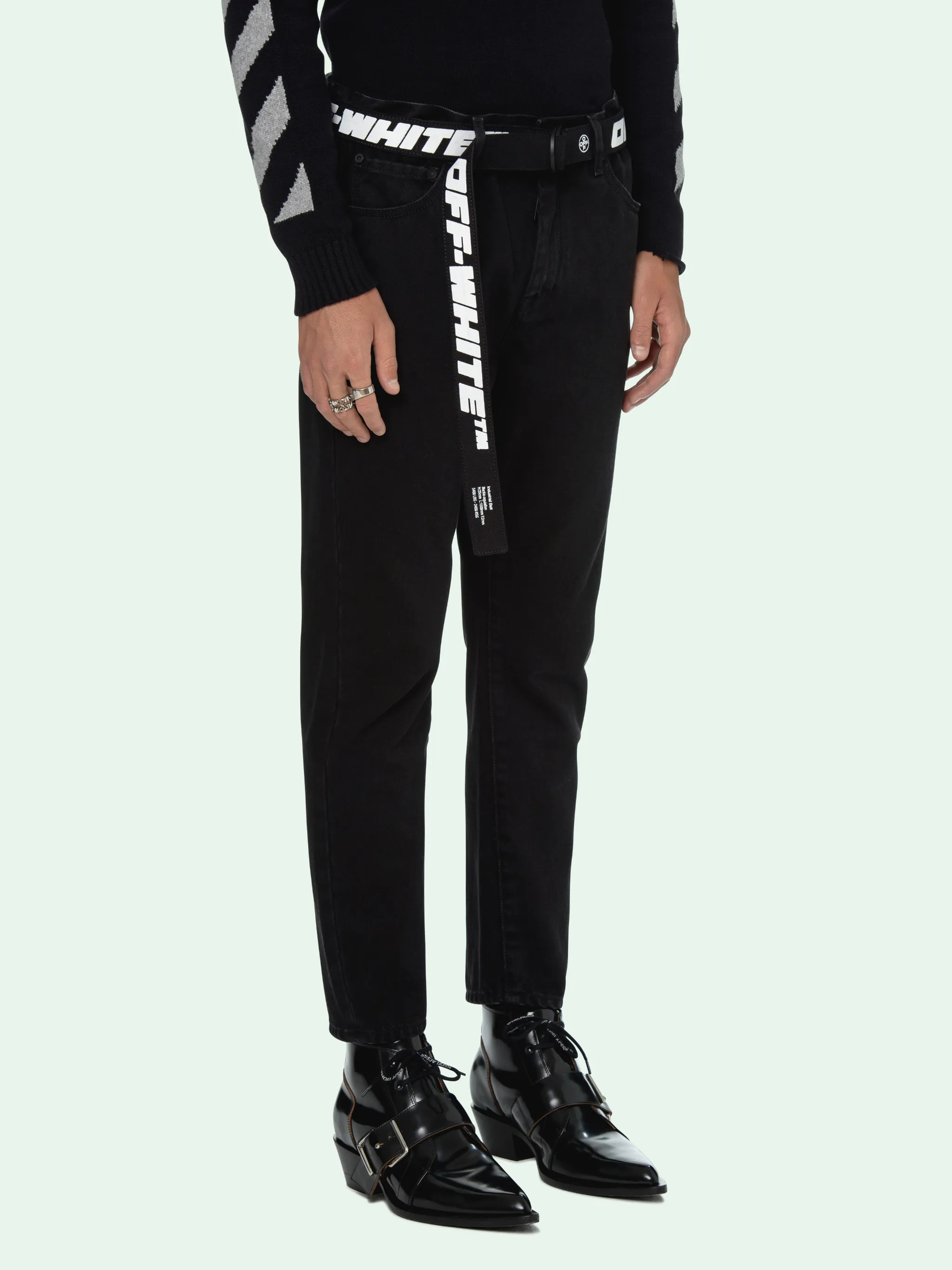 off white slim fit jeans