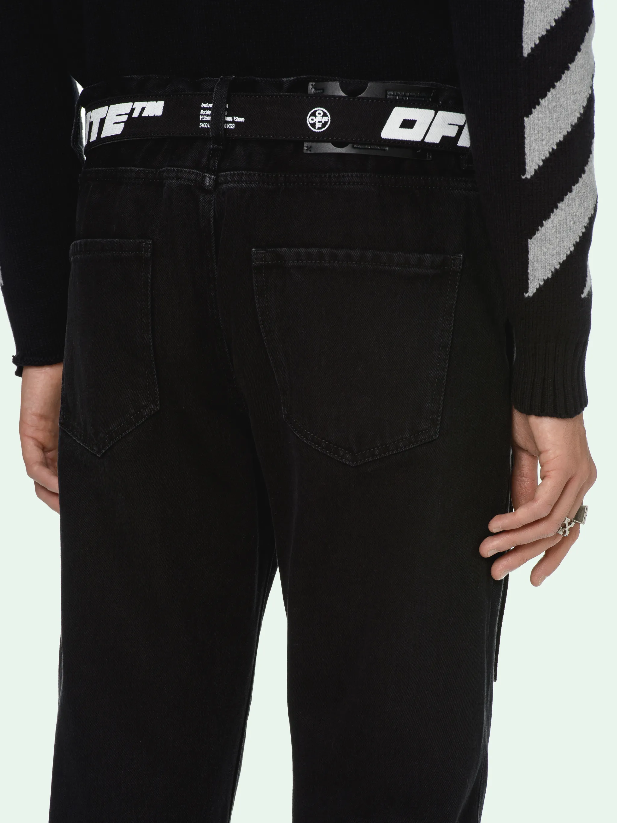 off white slim fit jeans