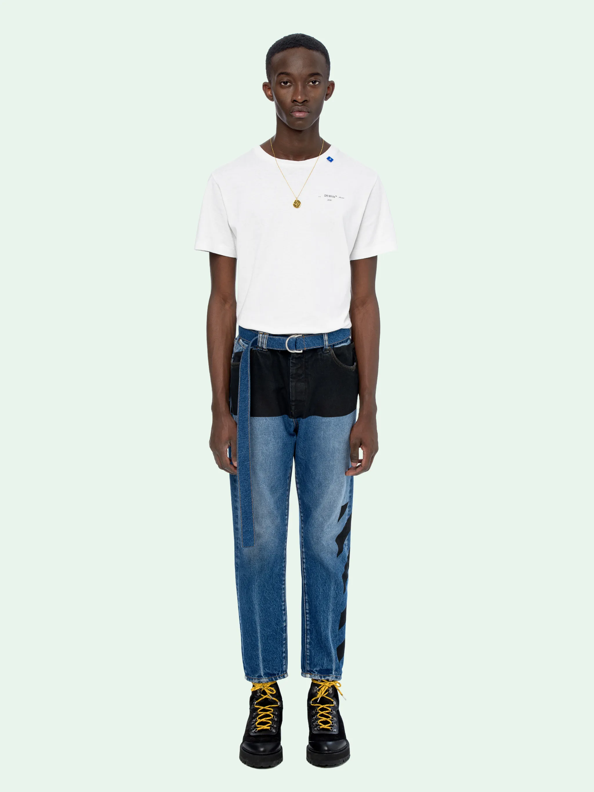 off white low crotch jeans