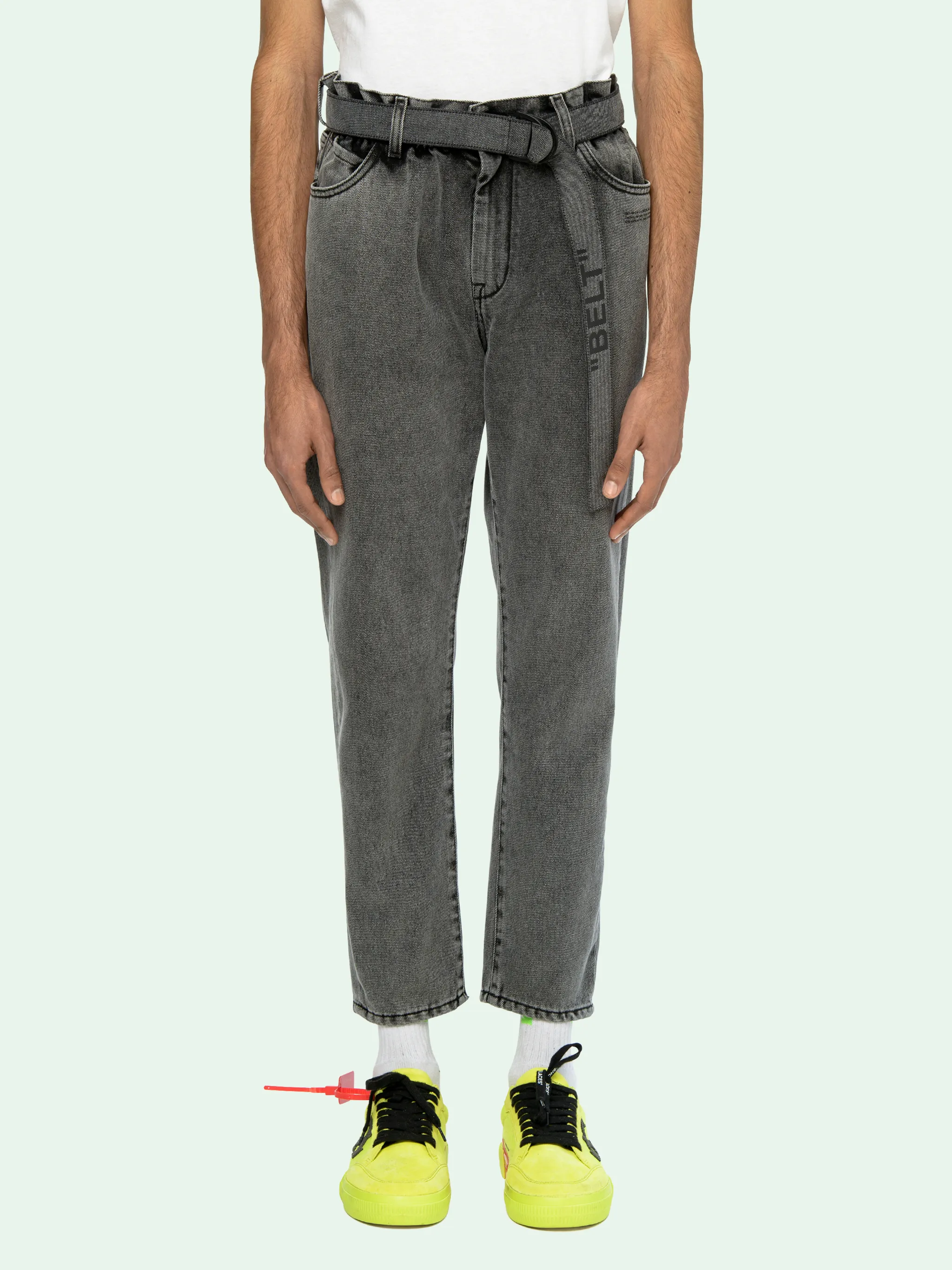 off white low crotch jeans