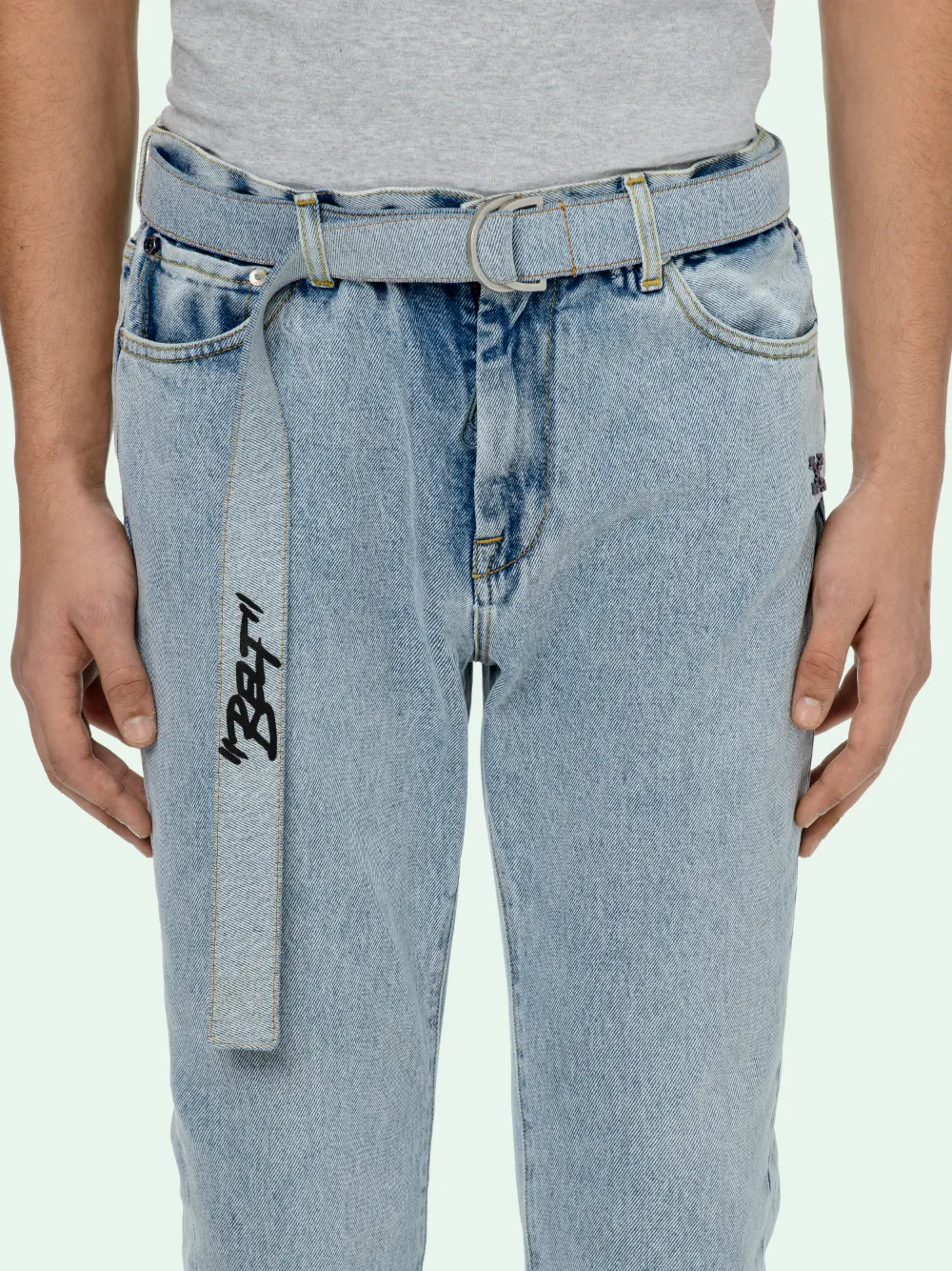 Off white 2025 low crotch jeans