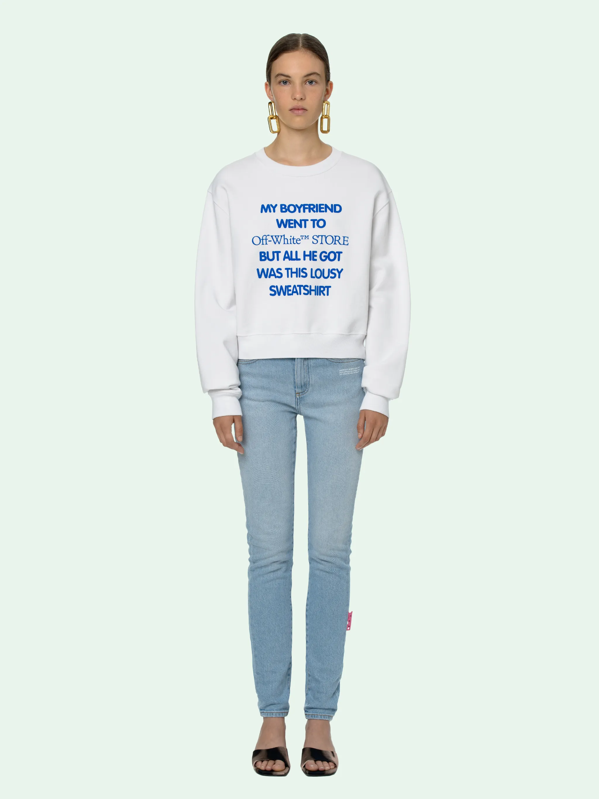 off white slogan print hoodie