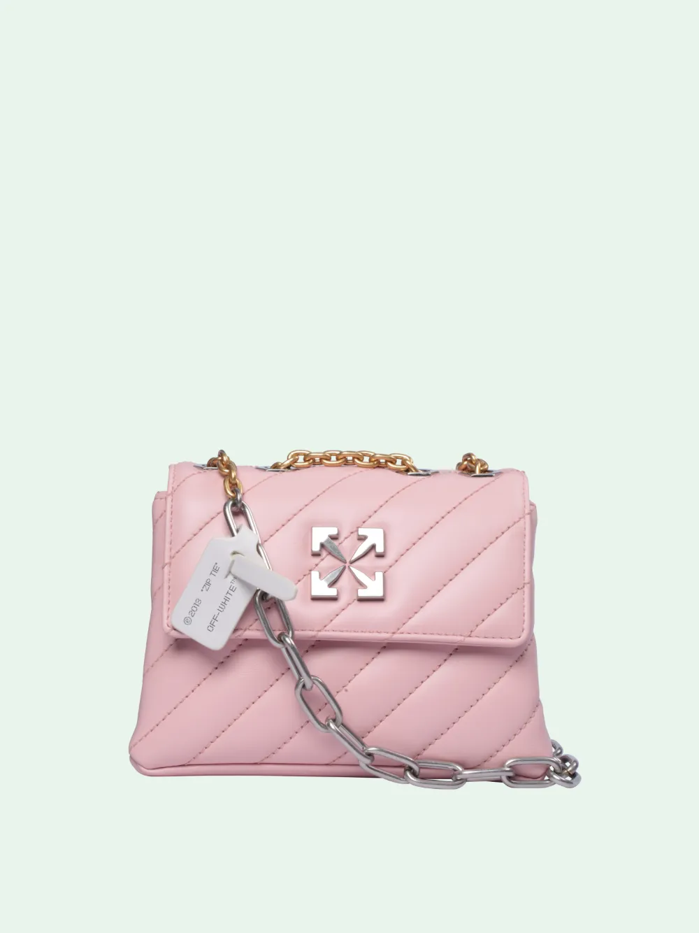 pink and white bag
