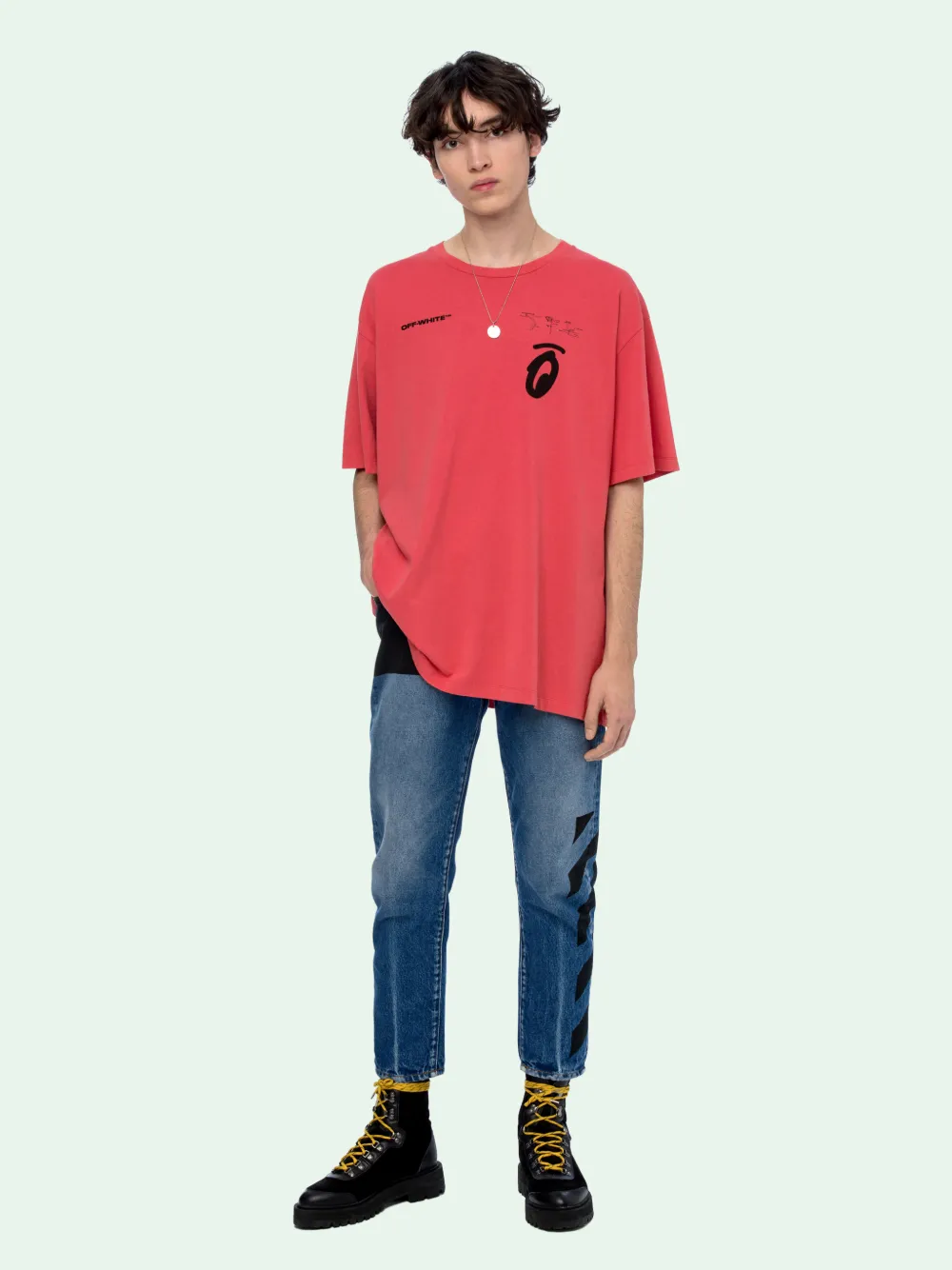 SPLITTED ARROWS S S OVER T SHIRT in red Off White Official US