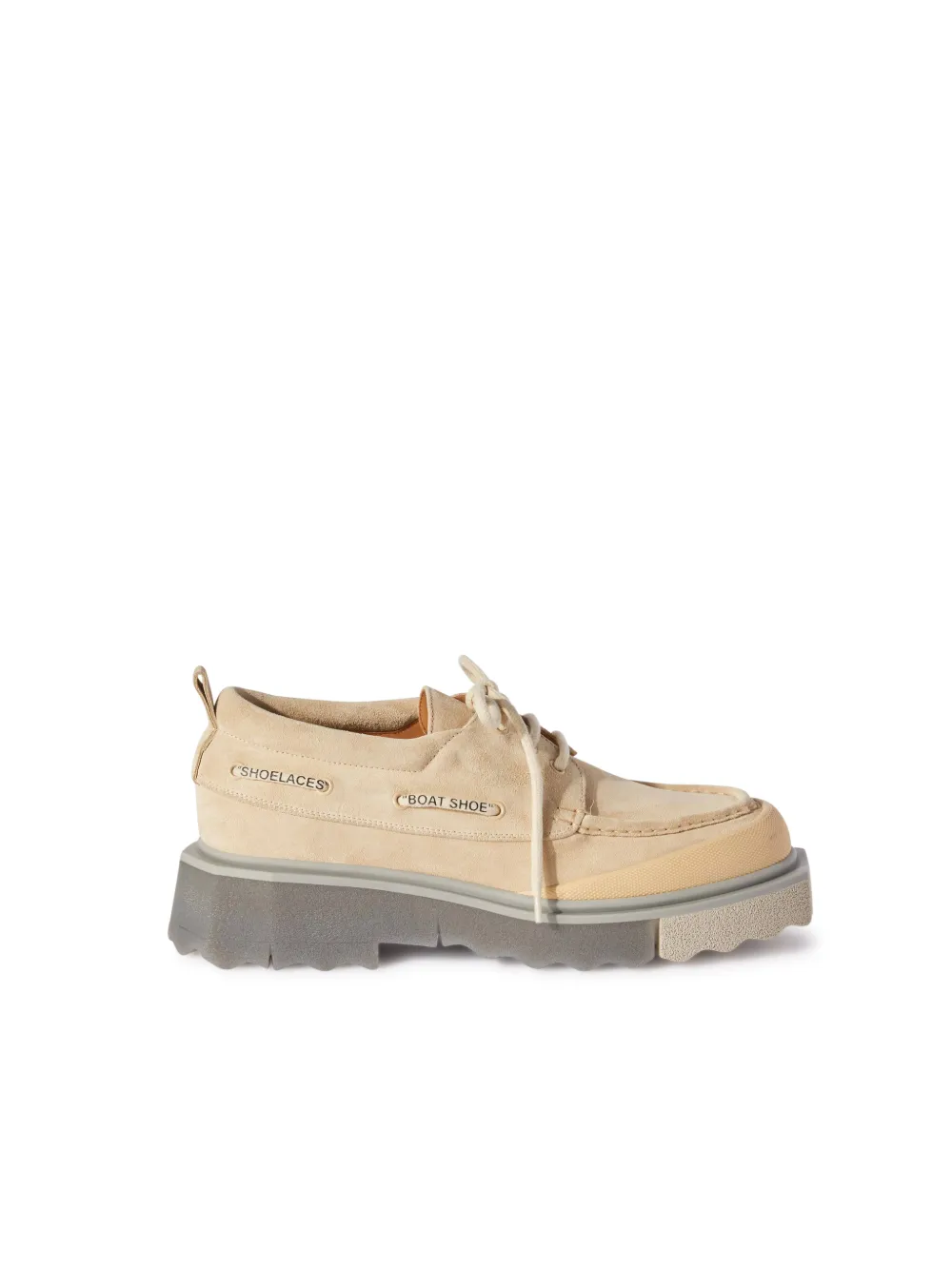 off white boat shoes