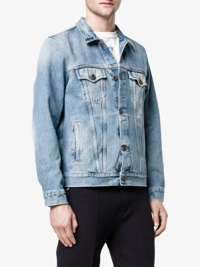 off white spray denim jacket