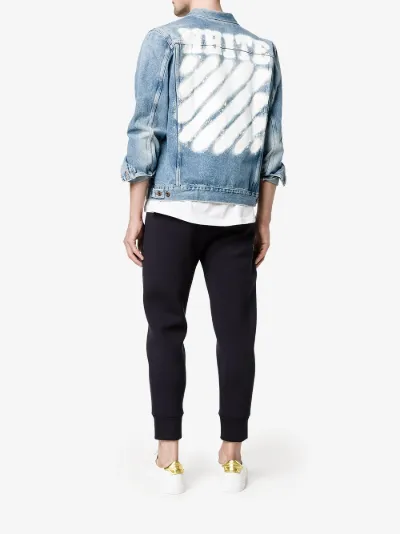 off white denim jacket spray paint