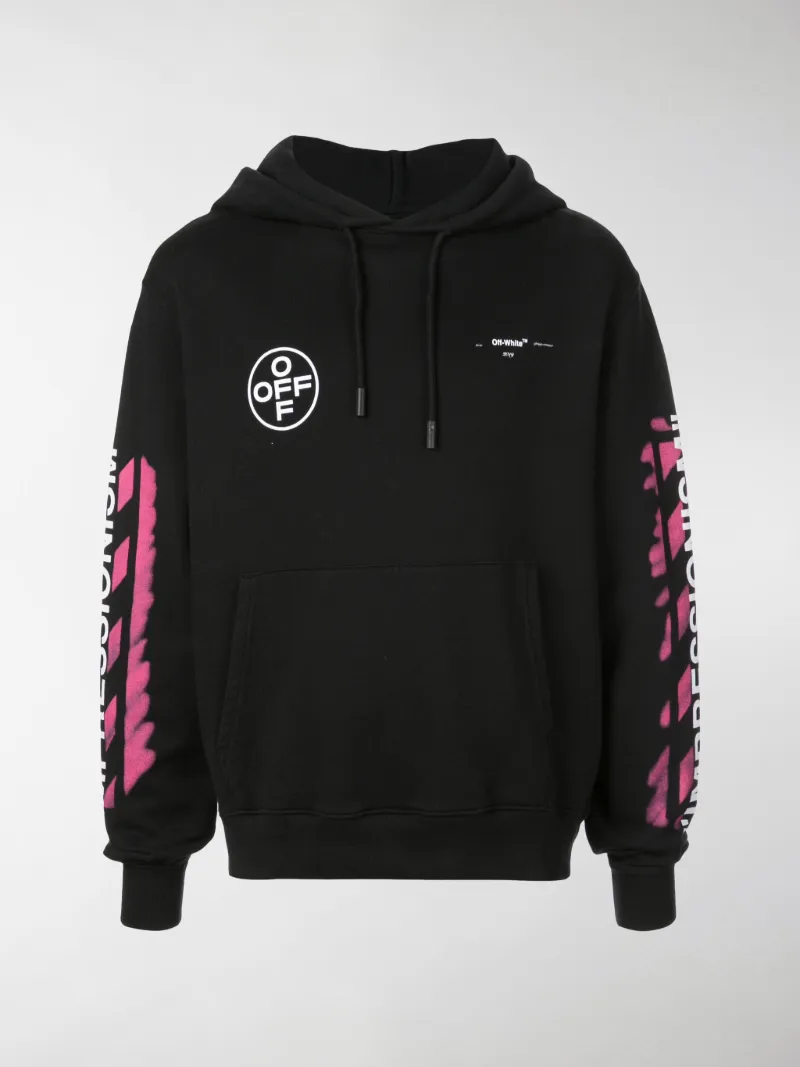 off white black spray paint hoodie