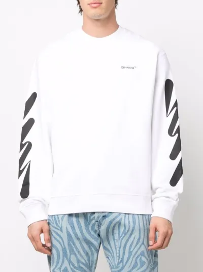 Off White spray paint logo print crew neck sweatshirt Eraldo PN