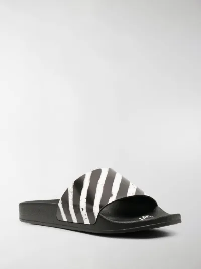 black and white striped sliders