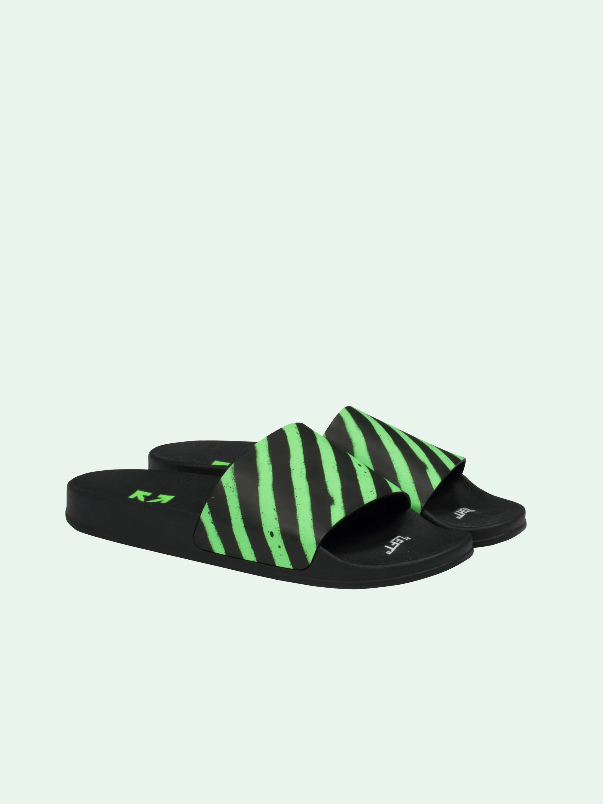 off white green slides