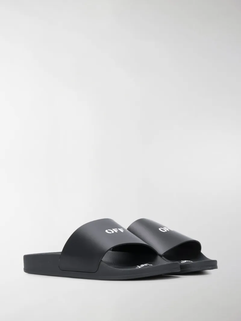 off white black stamp slides