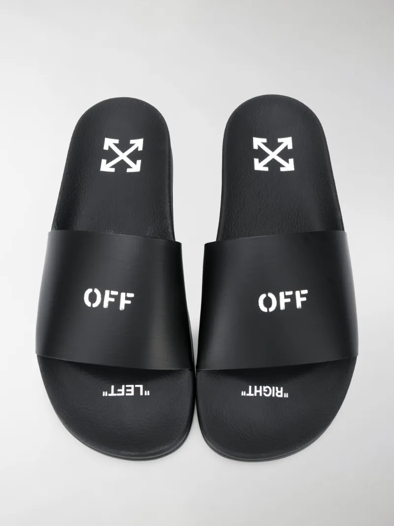 black off white slides