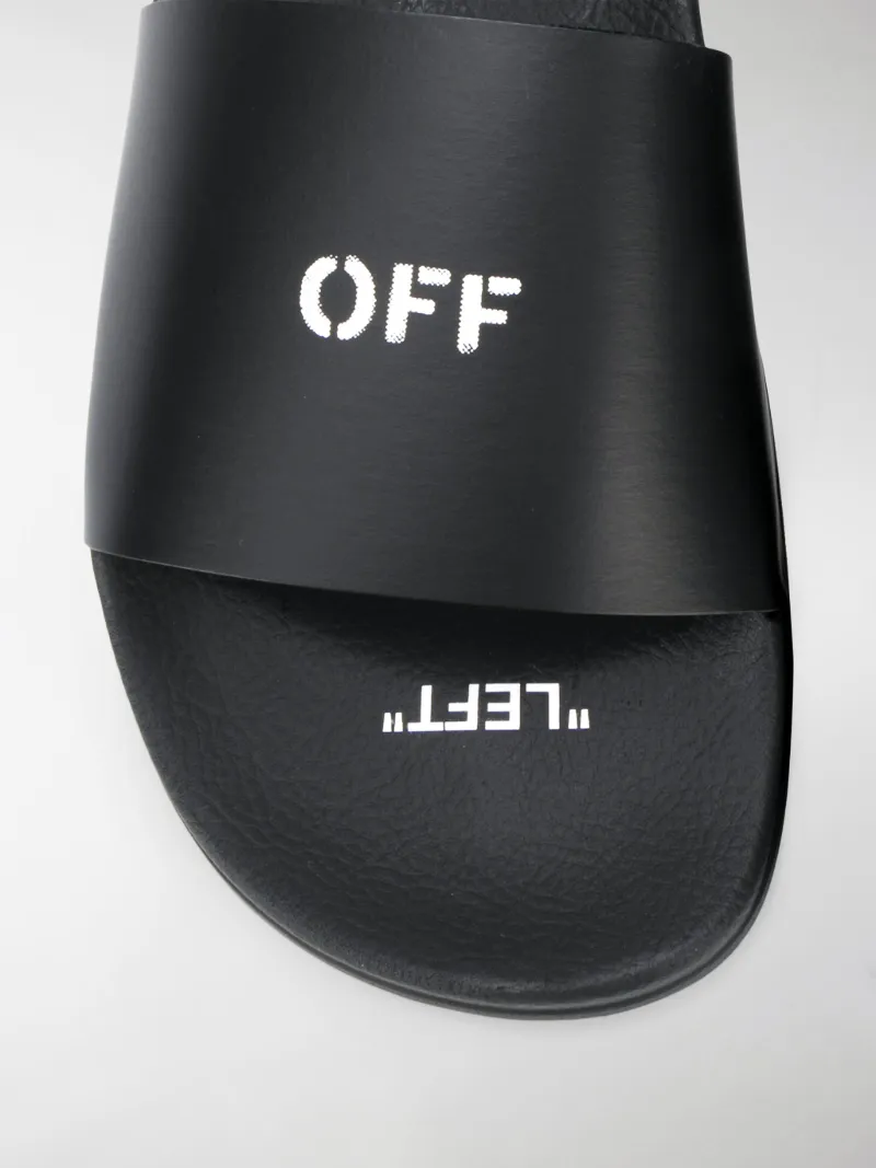 off white black stamp slides