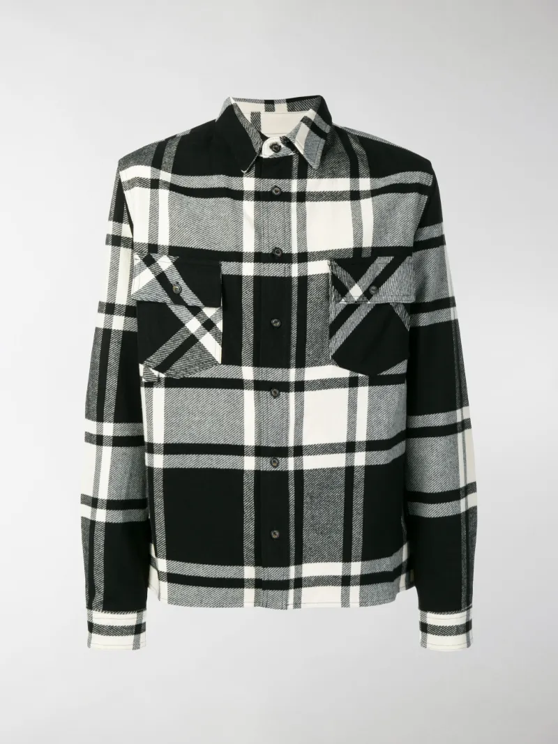off white tartan flannel