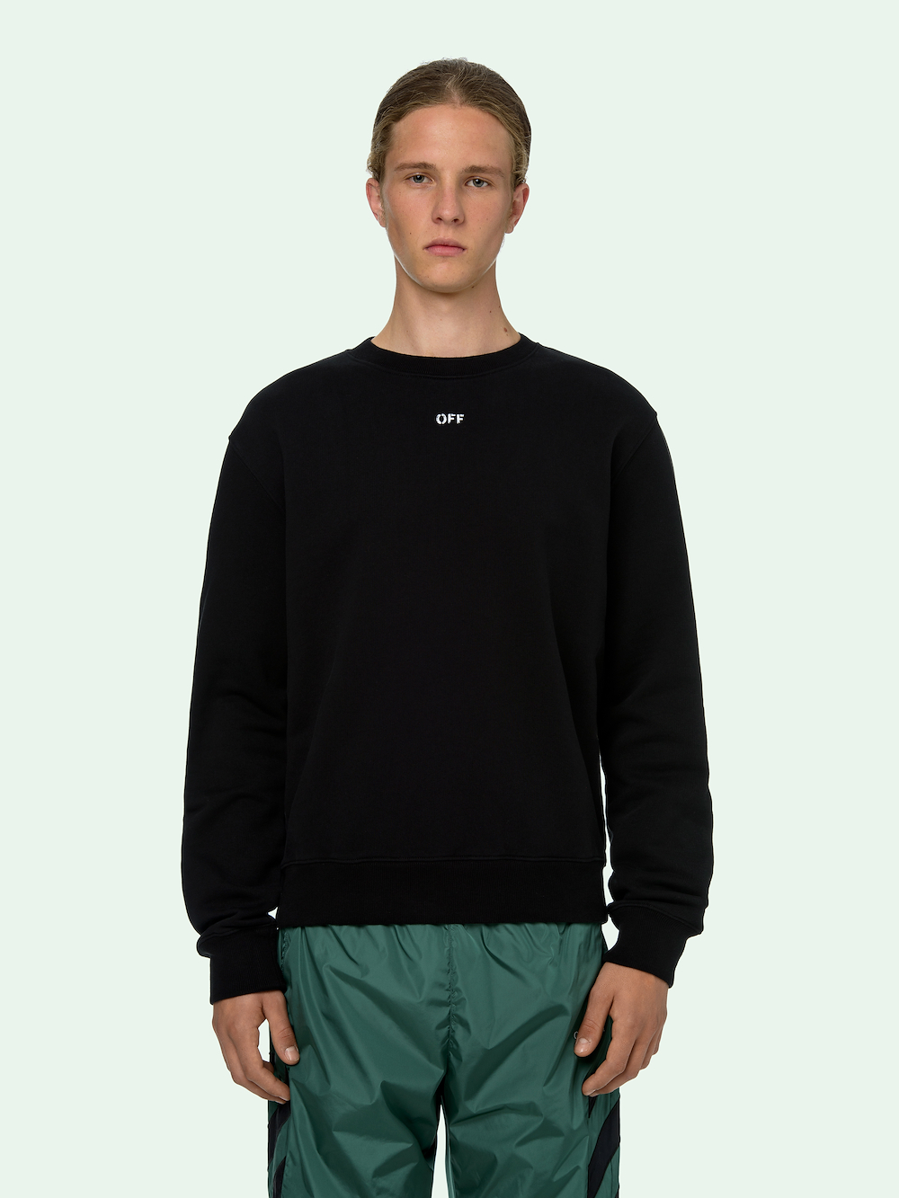 STENCIL SLIM CREWNECK BLACK WHITE secondary image