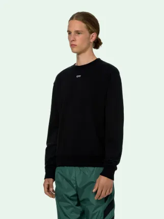 STENCIL SLIM CREWNECK BLACK WHITE in black | Off-White™ Official US