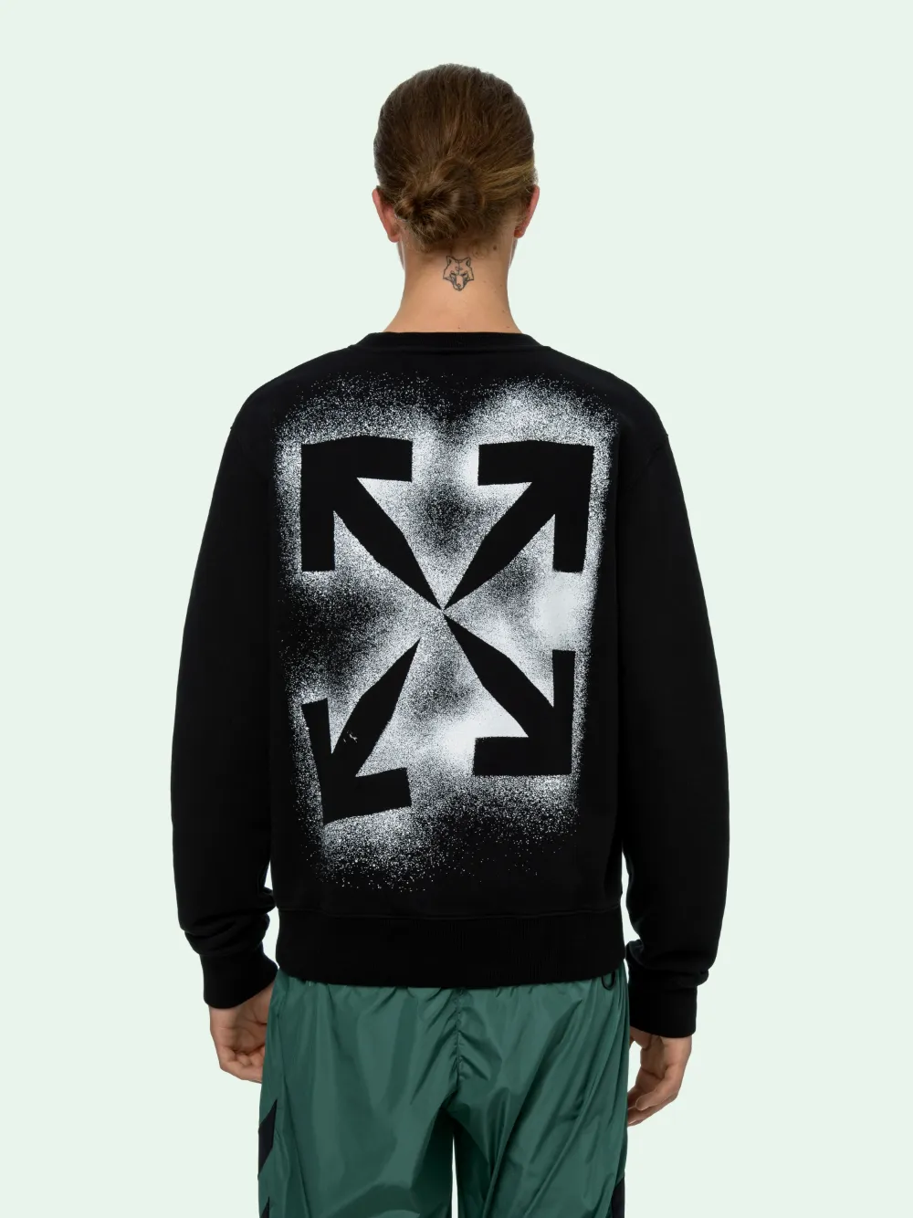 STENCIL SLIM CREWNECK BLACK WHITE in black Off White Official AR