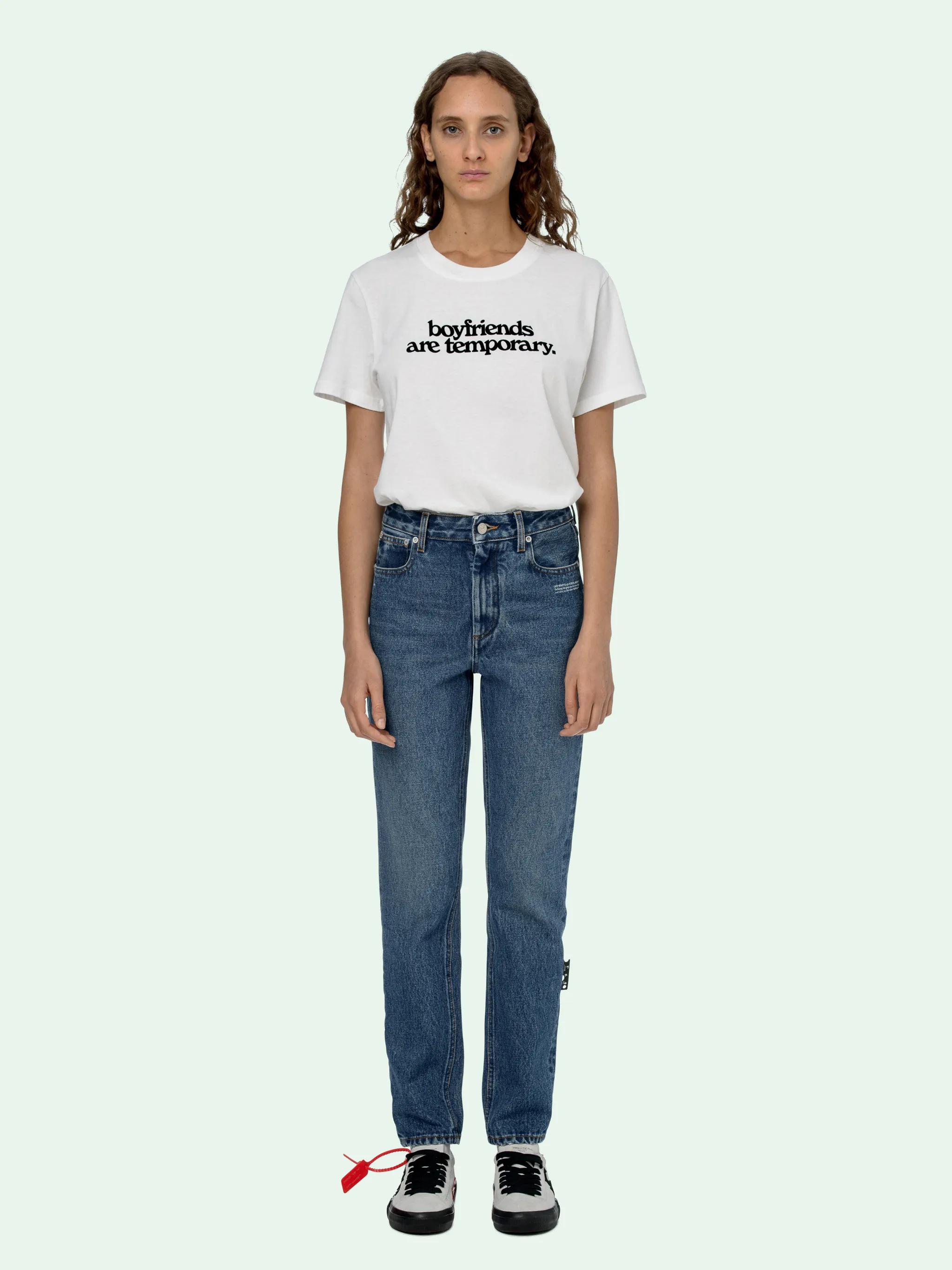 off white straight leg jeans