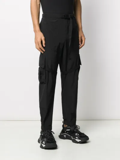 black straight leg cargo trousers