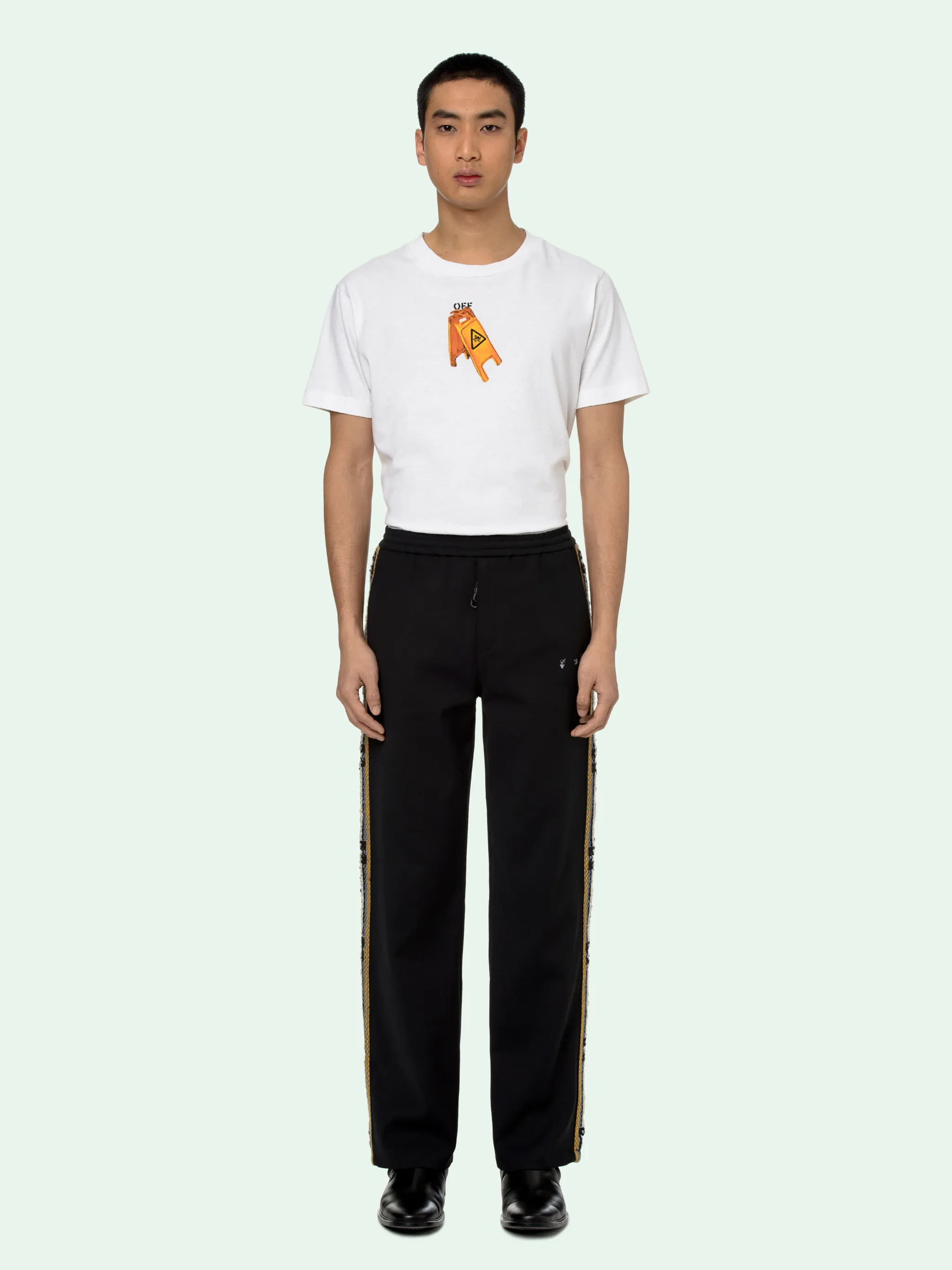 off white straight leg jeans