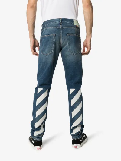 jeans with a white stripe