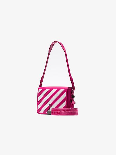 off white striped shoulder bag