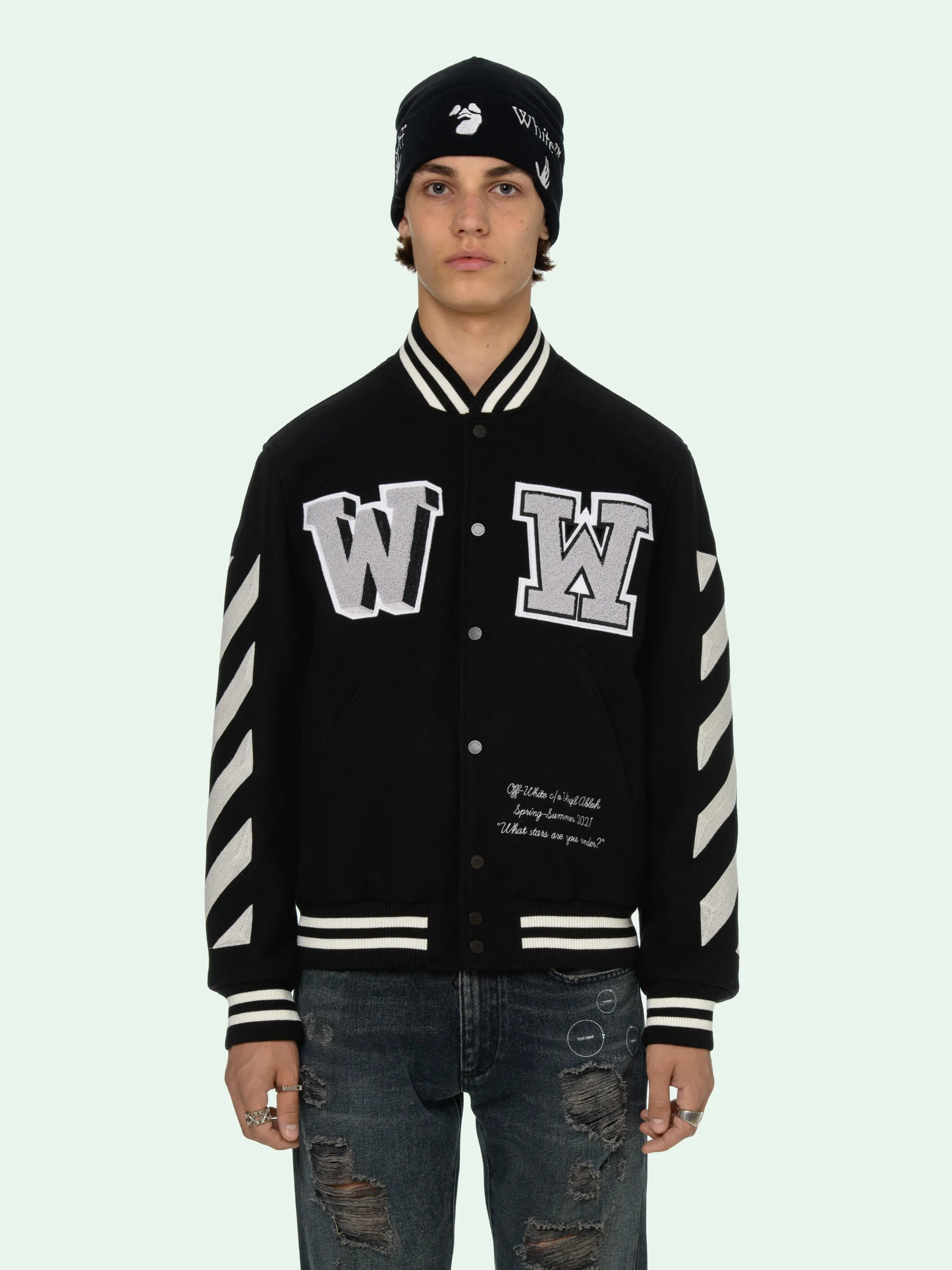 off white bomber jacket mens