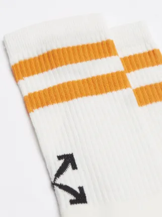 off white striped socks