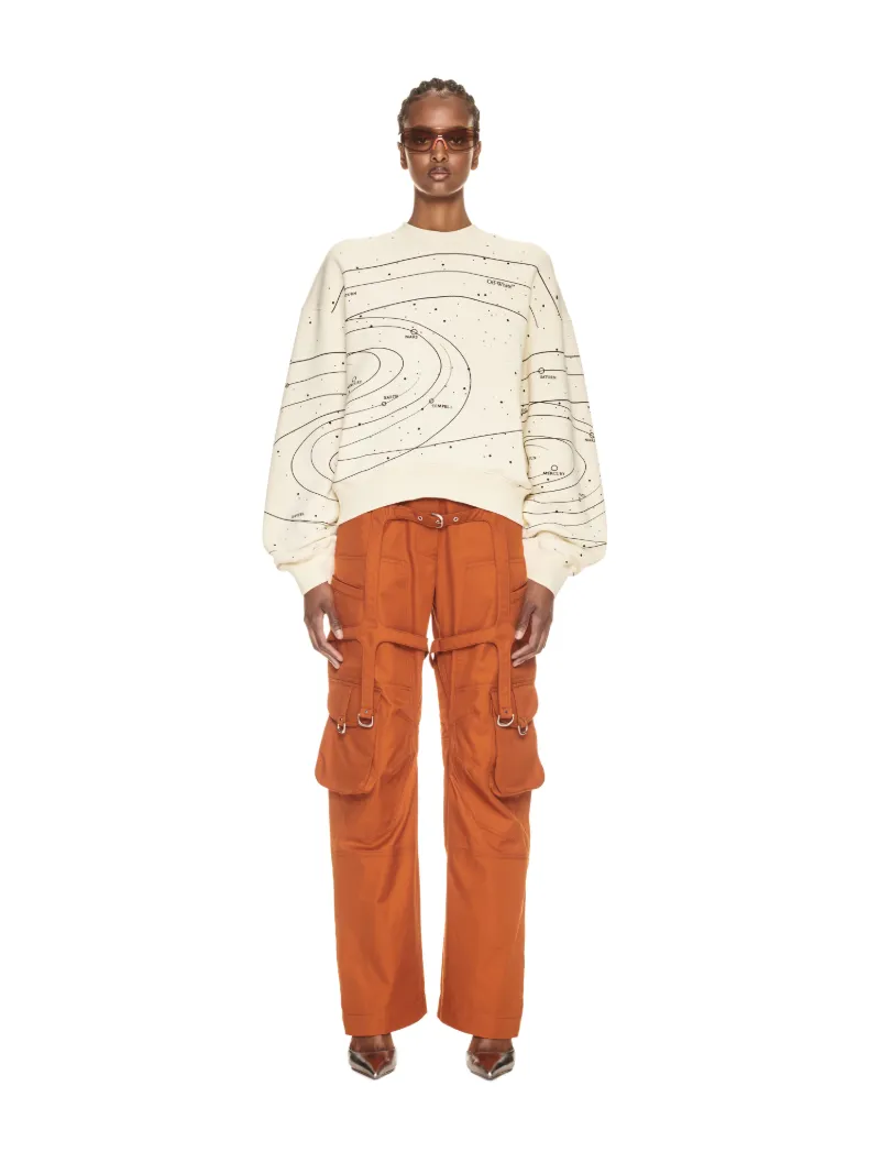 Sweatshirt mit Sonnensystem und Rundhalsausschnitt
