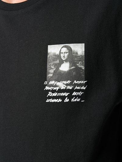 Off White T Shirt Mona Lisa Di Colore Nero Cotone Modes