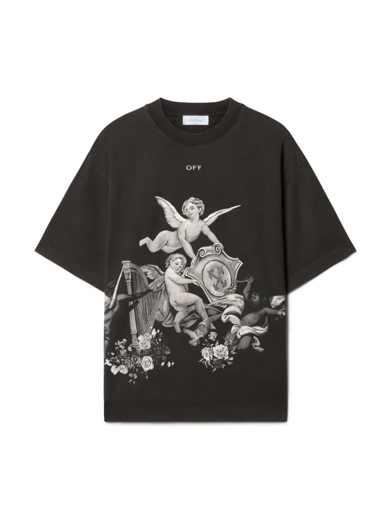 T-SHIRT PUTTI NERA IN STILE VINTAGE