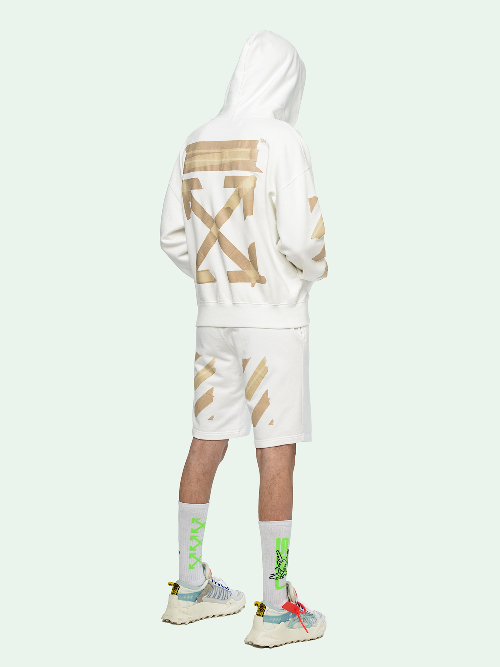 tan tape heavy hoodie