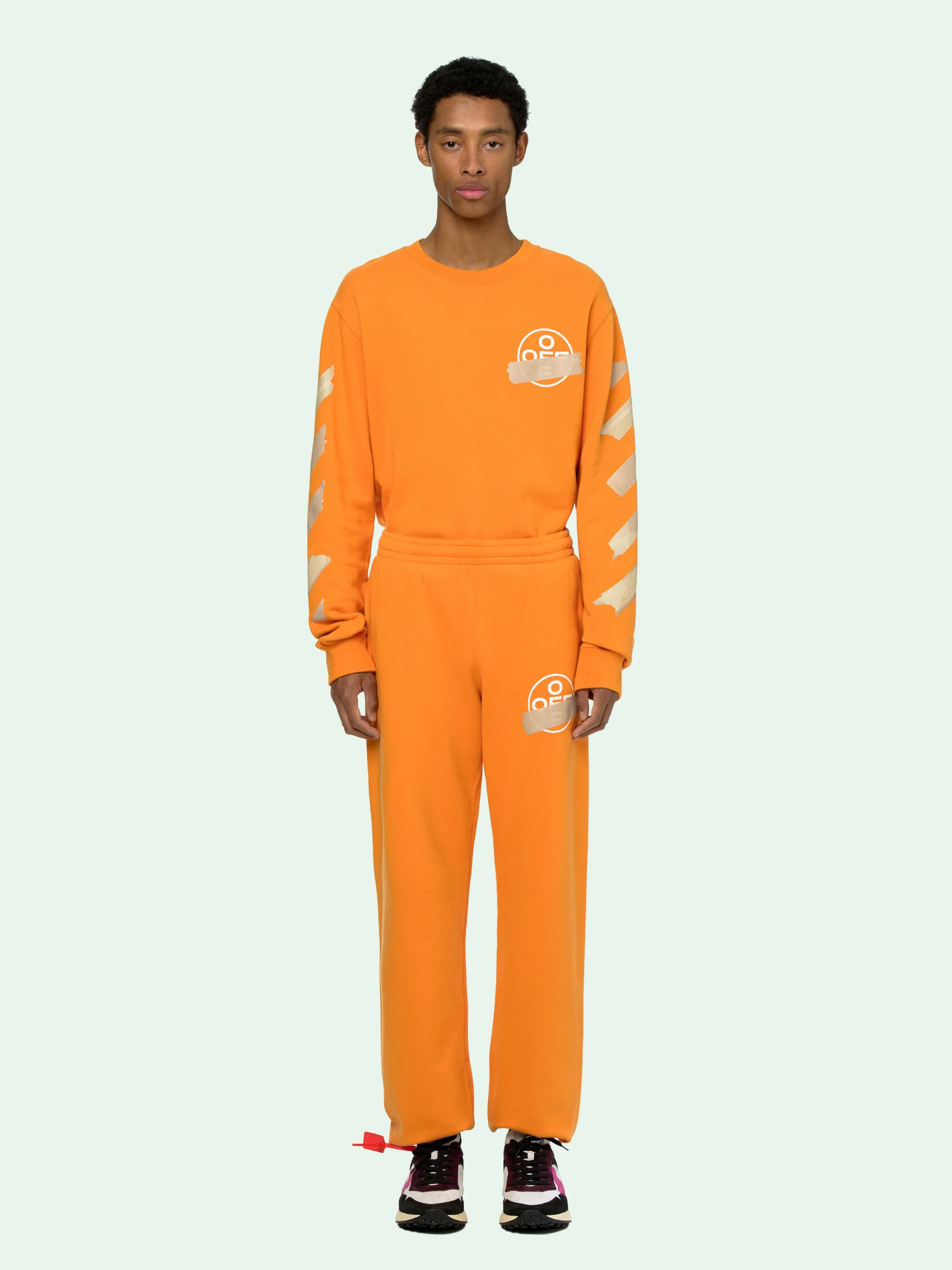 off white sweatpants yellow