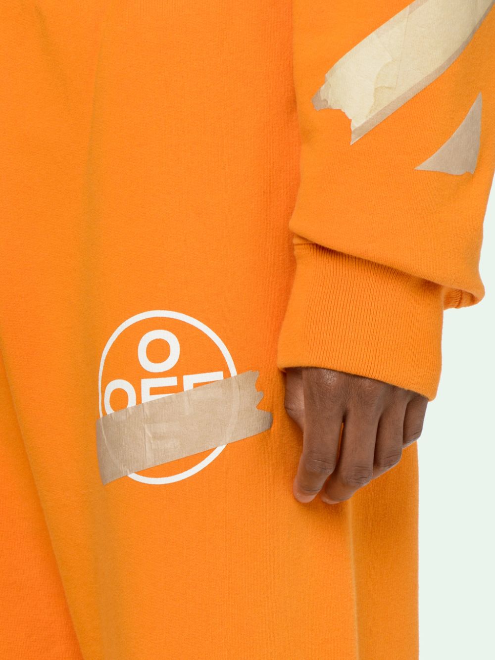 Off white best sale tape hoodie orange