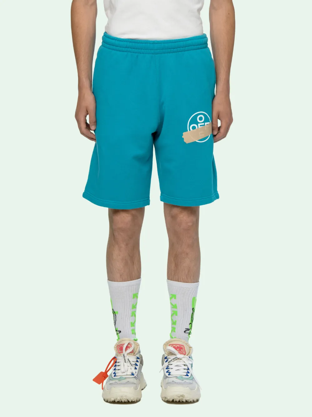 off white track shorts