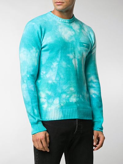 blue and white tie dye jumper